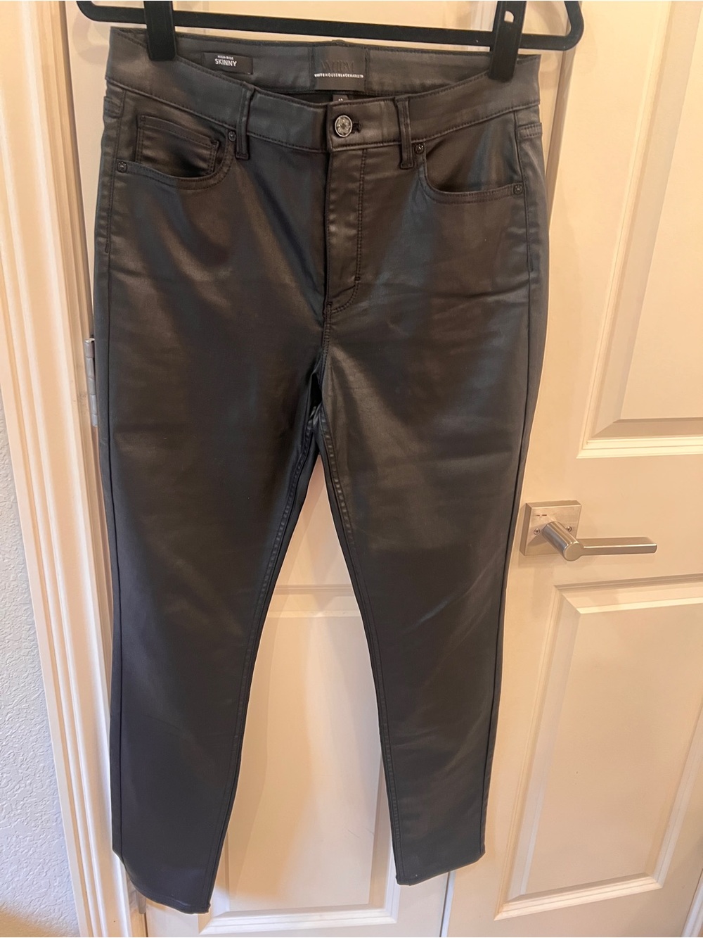 White House Black Market High-Rise Black Skinny Faux Leather pants